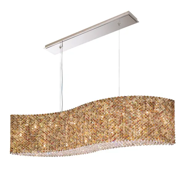 Light dances across an elevated modern artform.  Set in a wave of perpetual motion, Refrax arranges interlocking layers of Optic Crystals to scatter light into a uniform shower of rainbows.  Even in its simplest form, nothing else comes close to a Schonbek.