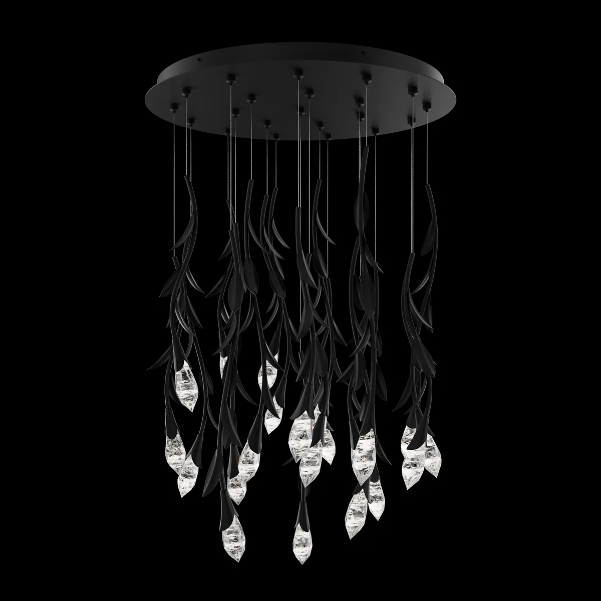 Secret Garden 21 Light Multi-Light Pendant in French Gold with Optic Haze Quartz®