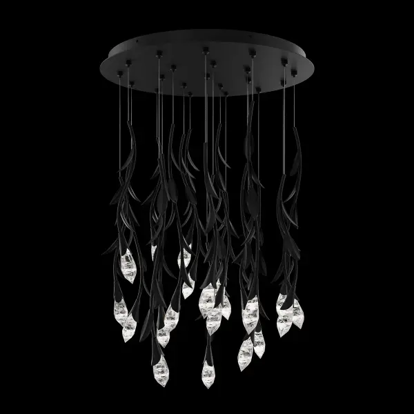 Secret Garden 21 Light Multi-Light Pendant in French Gold with Optic Haze Quartz®