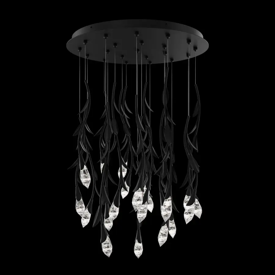 Secret Garden 21 Light Multi-Light Pendant in French Gold with Optic Haze Quartz®