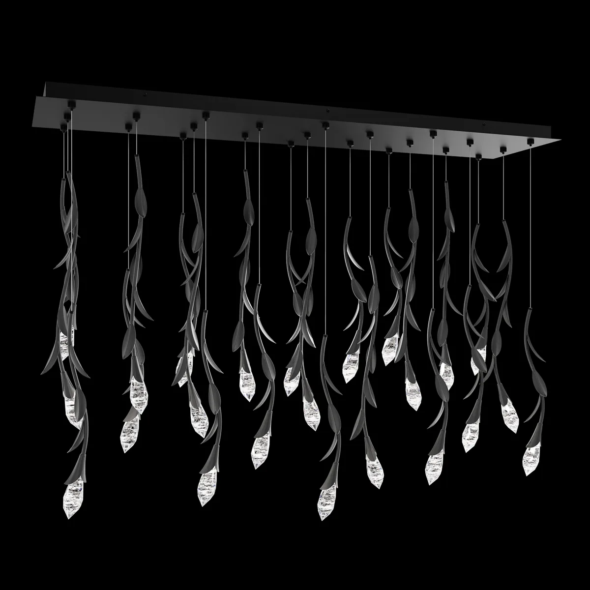 Secret Garden 23 Light Multi-Light Pendant in French Gold with Optic Haze Quartz®