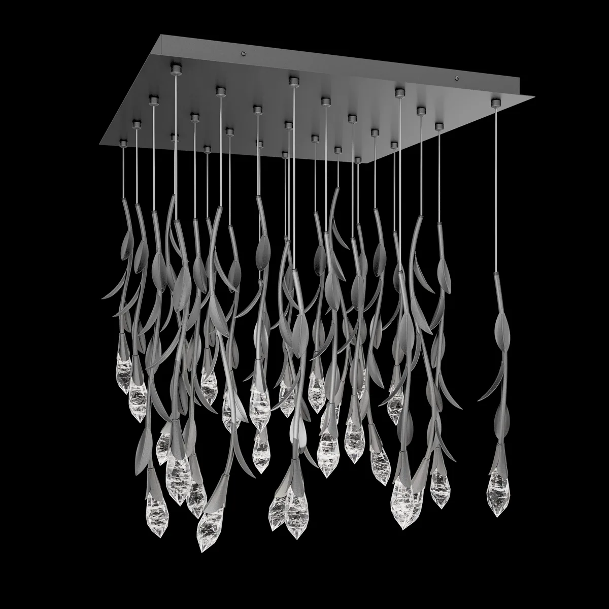 Secret Garden 25 Light Multi-Light Pendant in French Gold with Optic Haze Quartz®