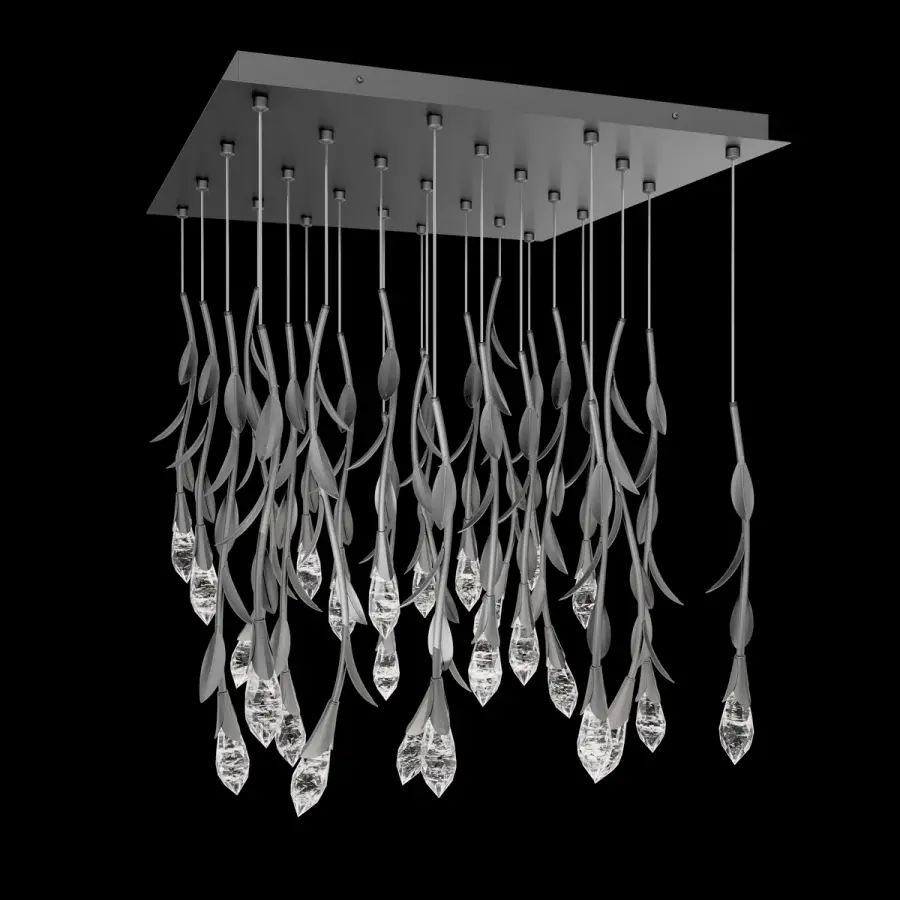 Secret Garden 25 Light Multi-Light Pendant in French Gold with Optic Haze Quartz®