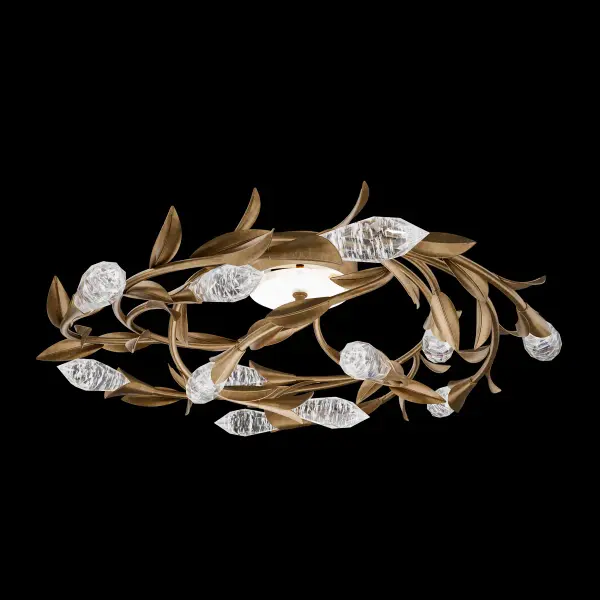 Secret Garden 26in 120V-277V Flush Mount in French Gold with Optic Haze® Quartz®