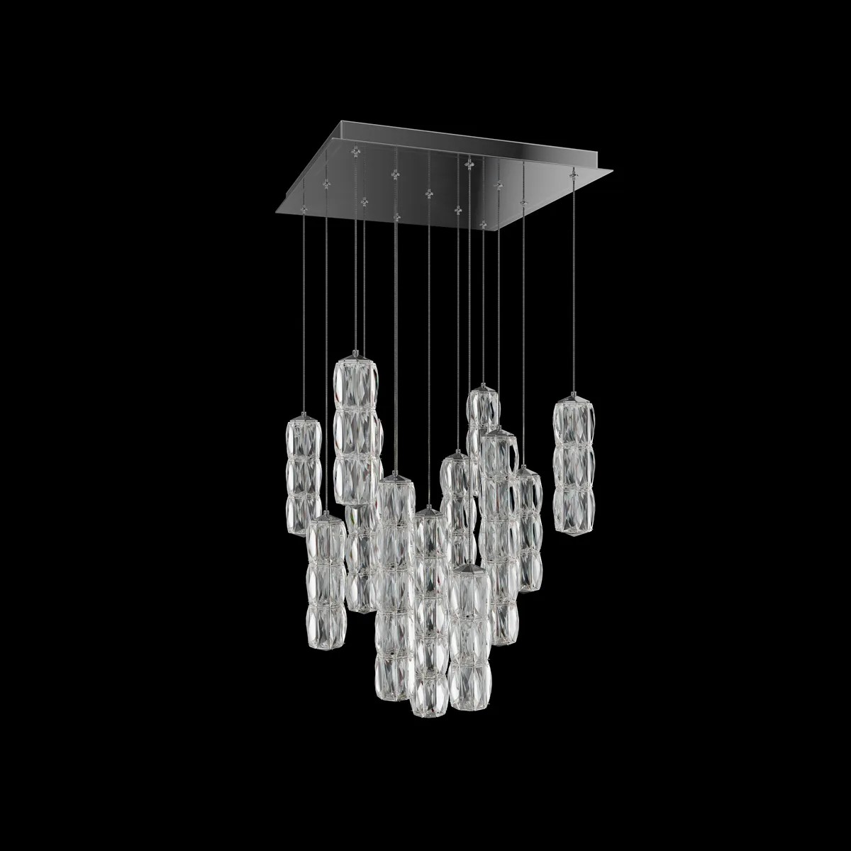 Verve 13 Light Multi-Light Pendant in Polished Stainless Steel with Radiance Crystal