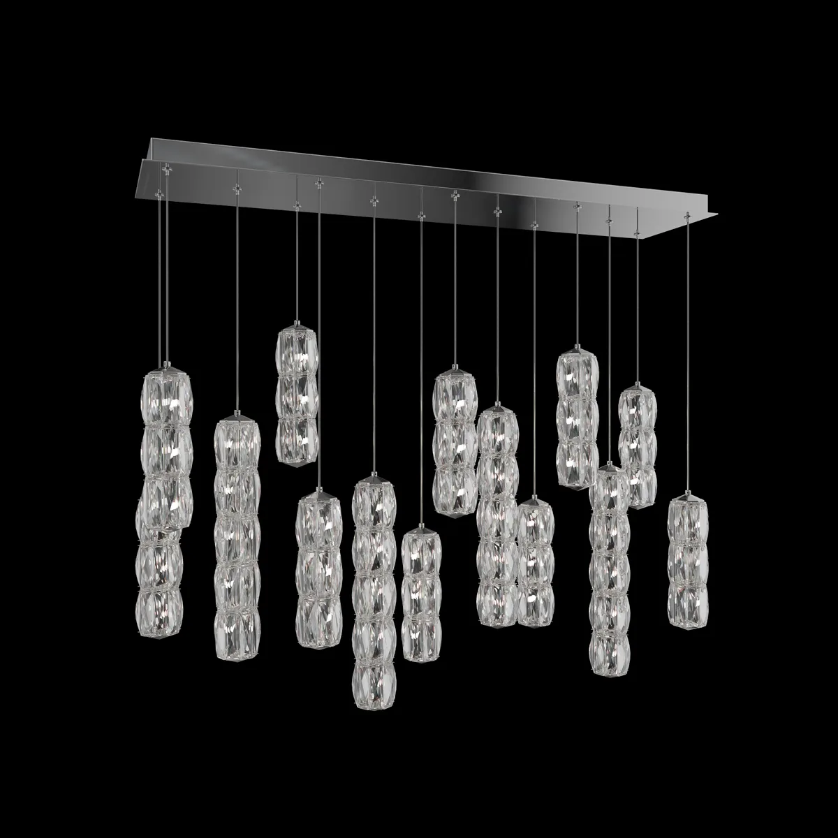 Verve 14 Light Multi-Light Pendant in Polished Stainless Steel with Radiance Crystal