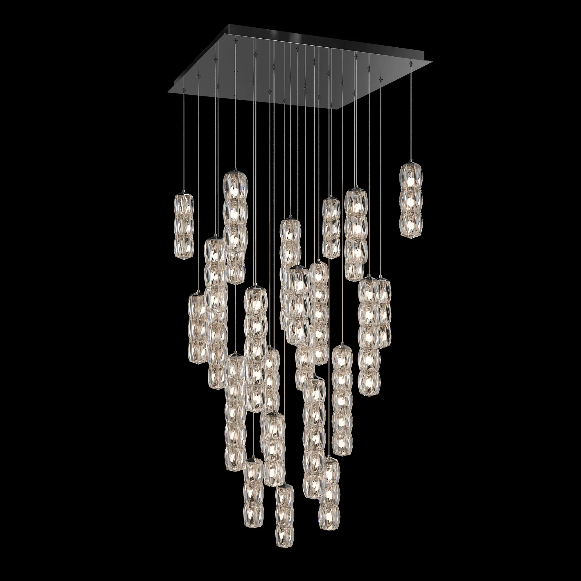 Verve 25 Light Multi-Light Pendant in Polished Stainless Steel with Radiance Crystal