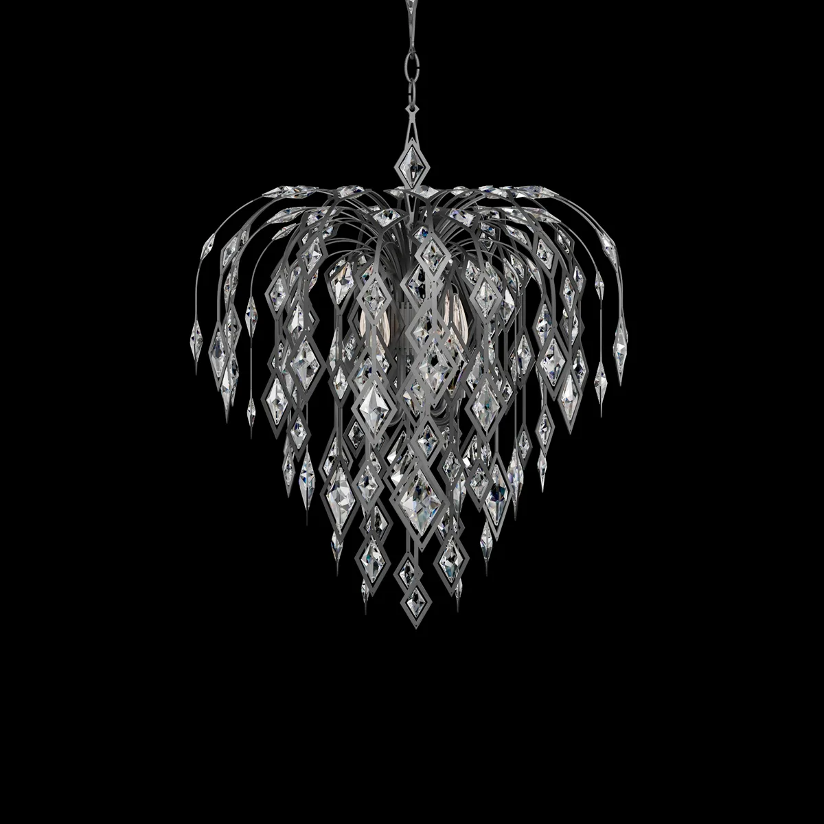 Laureline 4 Light 120V Chandelier in Antique Pewter with Optic Crystal