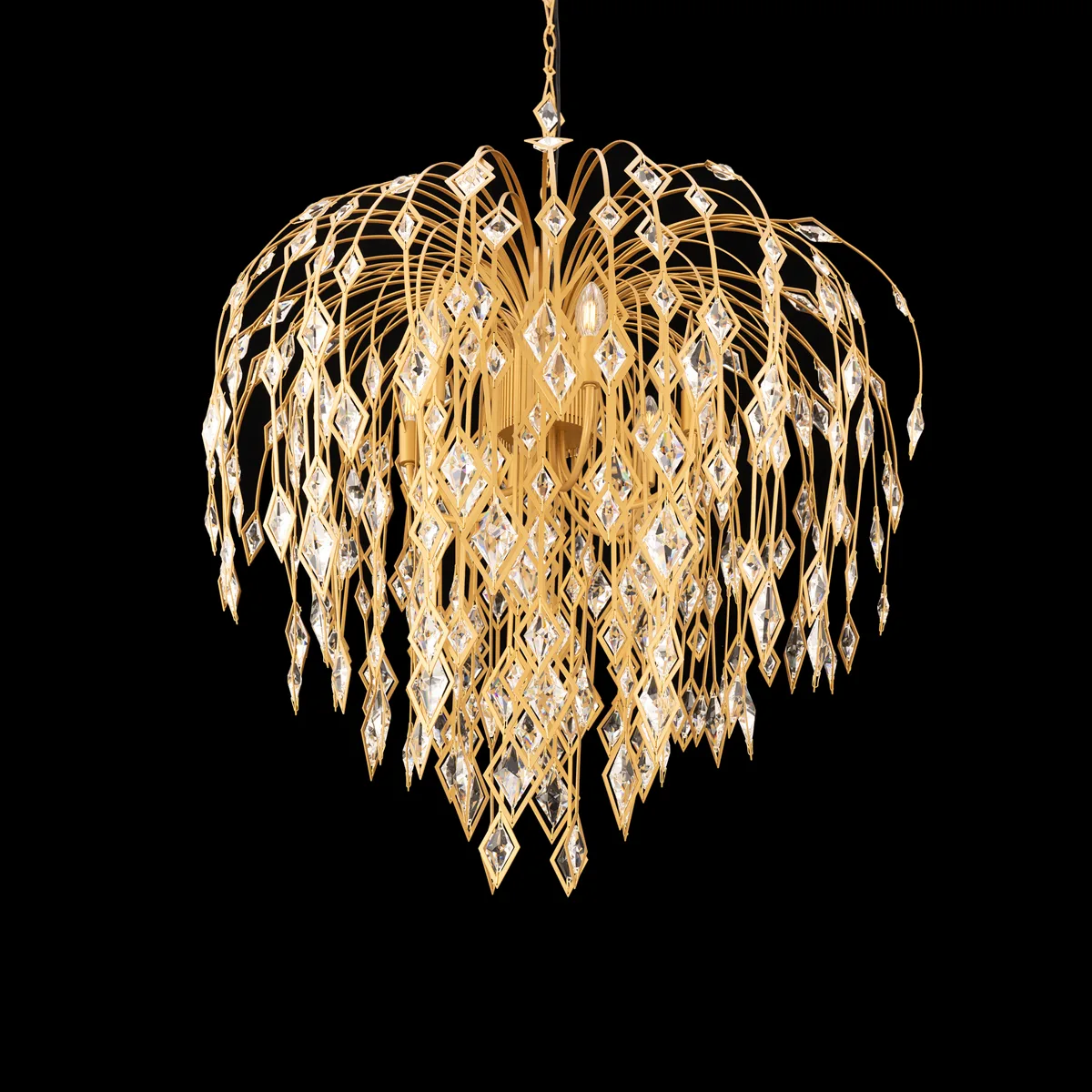Laureline 6 Light 120V Chandelier in Antique Pewter with Optic Crystal