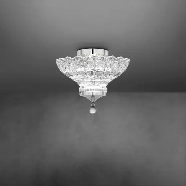 Sterling LED 12IN LED 3000K/3500K/4000K 120V/277V Semi-Flush Mount in Polished Chrome with Heritage Handcut Crystal