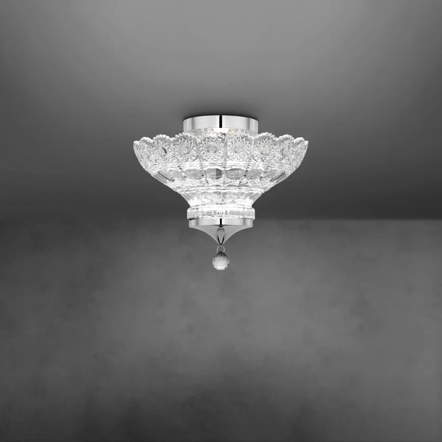 Sterling LED 12IN LED 3000K/3500K/4000K 120V/277V Semi-Flush Mount in Polished Chrome with Heritage Handcut Crystal