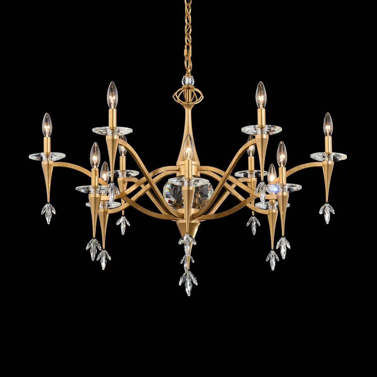 Waverly 12 Light 120V Chandelier in Heirloom Gold with Clear Radiance® Crystal