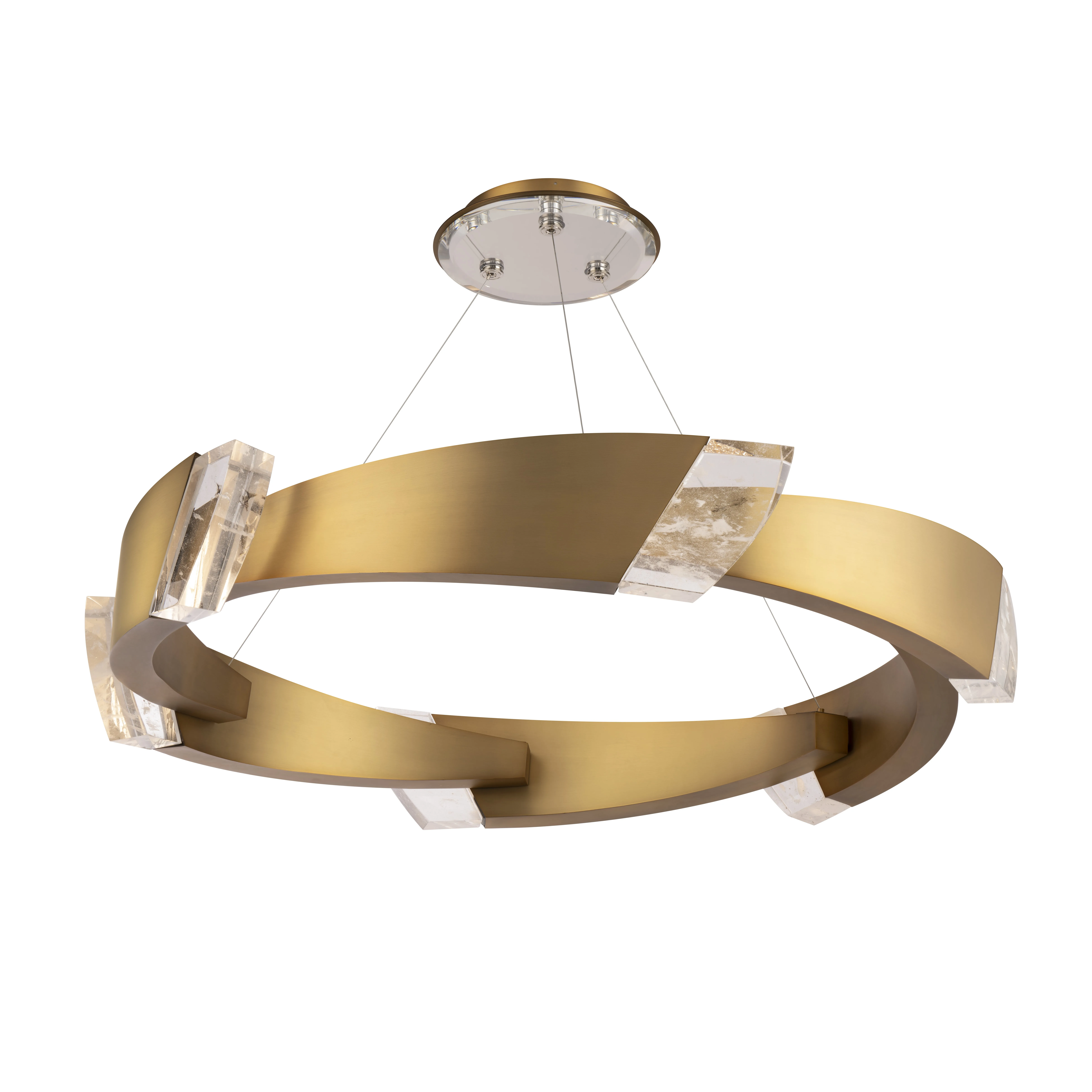 Embrace 44IN LED 3000K/3500K/4000K 120V-277V Pendant in Black with Optic Haze Quartz