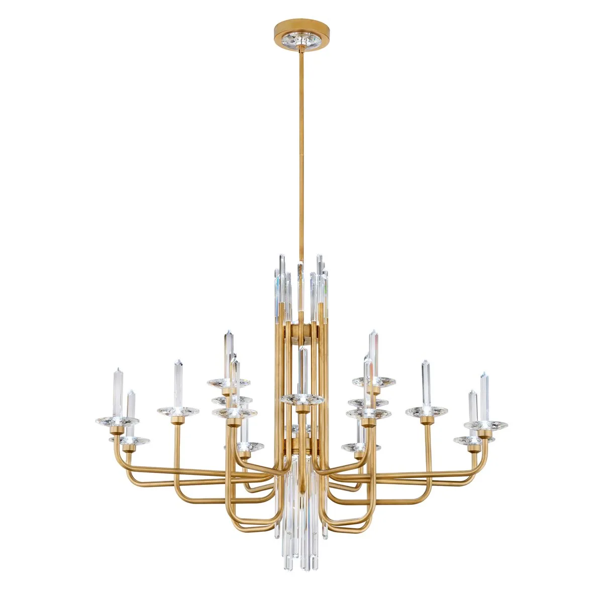 Calliope 16 Light 120-277V Chandelier in Black with Optic Crystal