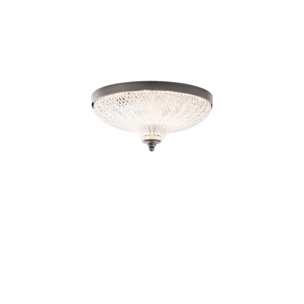 Roma 12IN LED 3000K/3500K/4000K 120V Flush Mount in Aged Brass with Optic Crystal