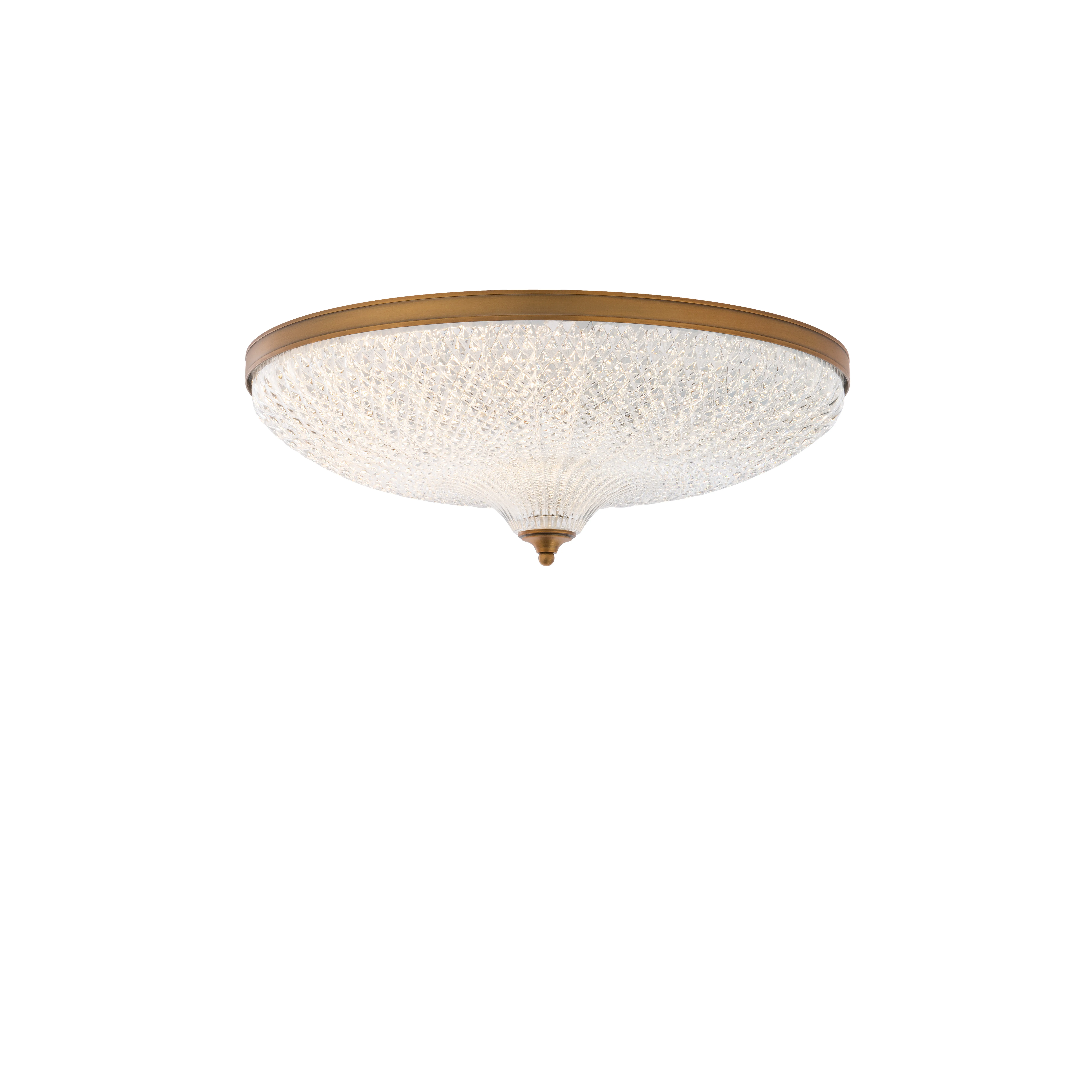 Roma 20IN LED 3000K/3500K/4000K 120V Flush Mount in Aged Brass with Optic Crystal