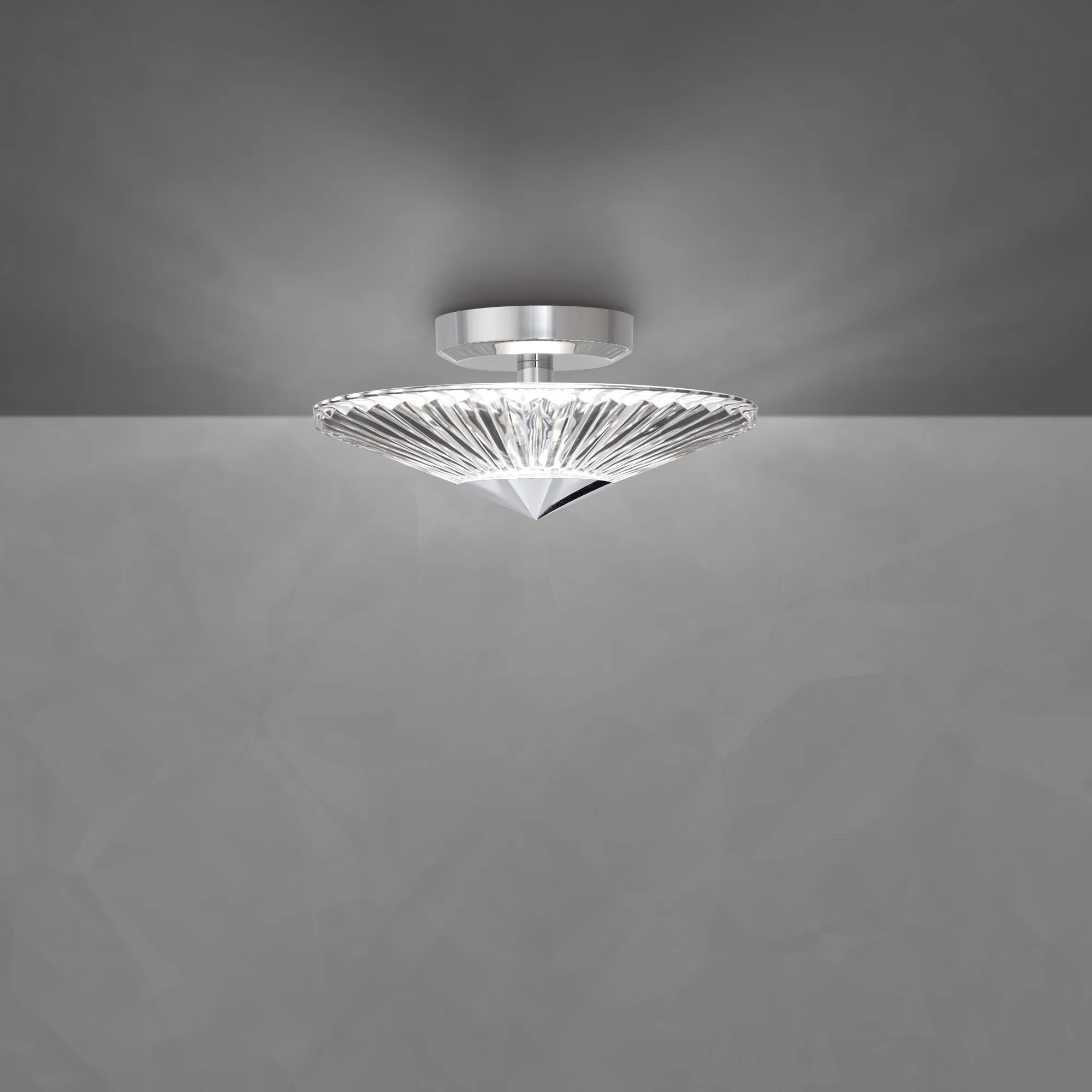 Origami 12IN LED 3000K/3500K/4000K 120V/277V Semi-Flush Mount in Aged Brass with Heritage Handcut Crystal