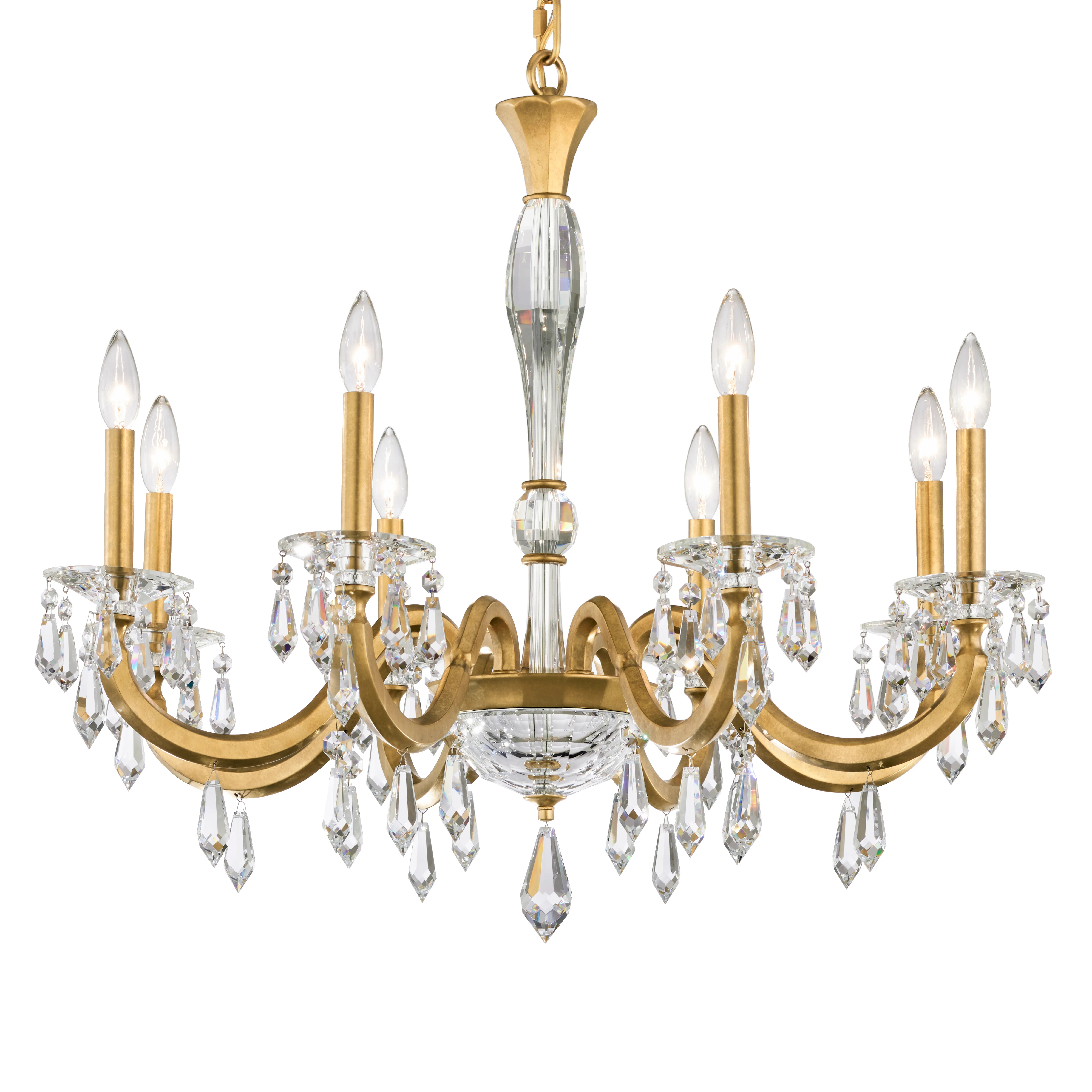 Napoli 8 Light 120V Chandelier in Heirloom Gold with Radiance Crystal