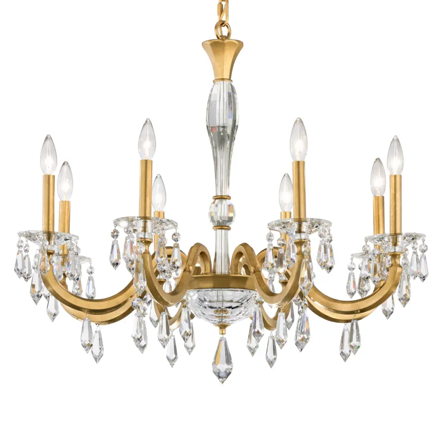 Napoli 8 Light 120V Chandelier in Heirloom Gold with Radiance Crystal