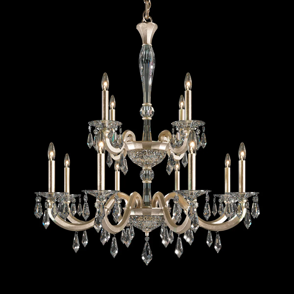 Napoli 12 Light 120V Chandelier in Heirloom Gold with Radiance Crystal