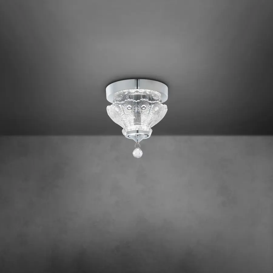 Sterling LED 5IN LED 3000K/3500K/
4000K
 120V/277V Semi-Flush Mount in Polished Chrome with Heritage Handcut Crystal