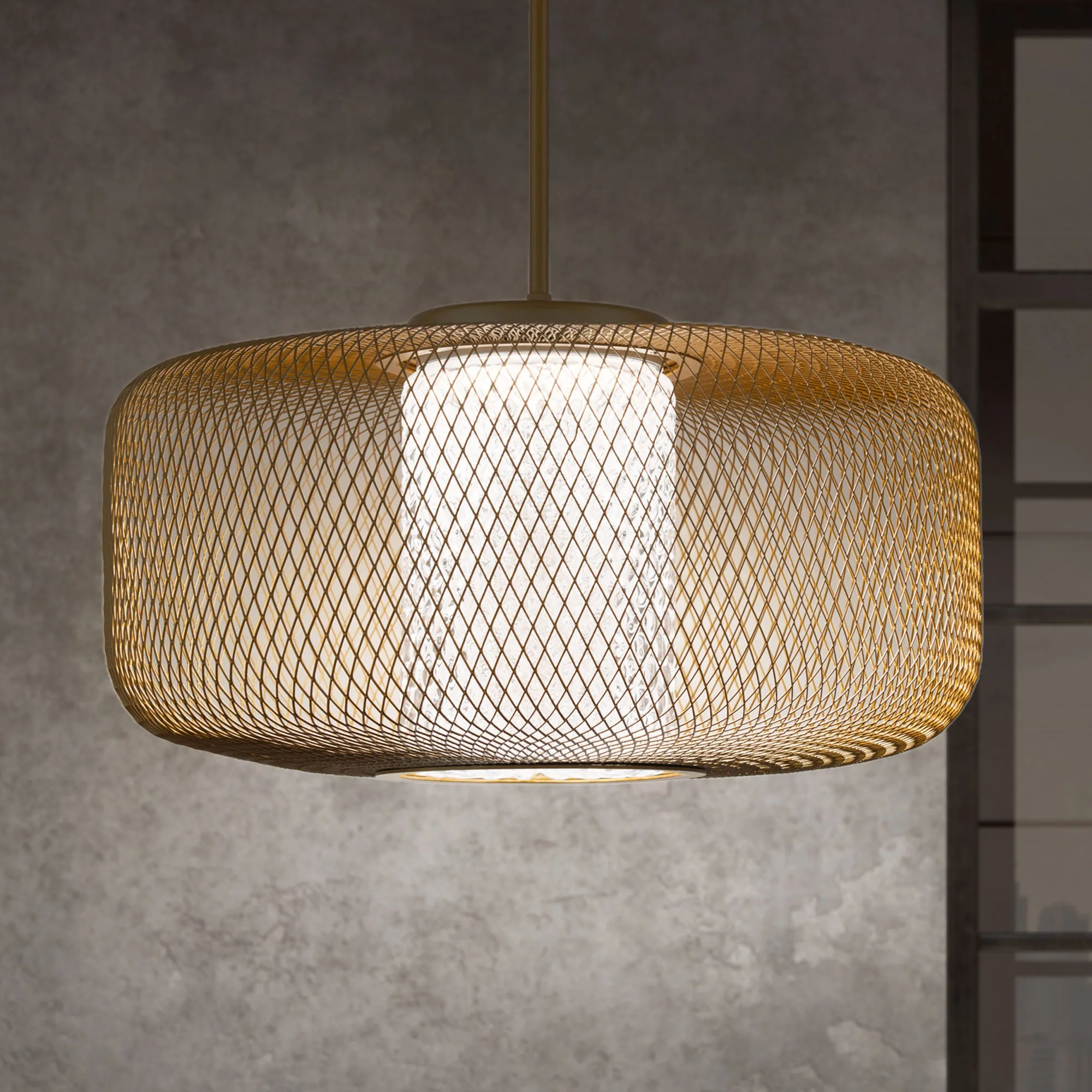 Kodo 32IN LED 3000K/3500K/4000K 120V-277V Pendant in Black with Heritage Handcut Crystal