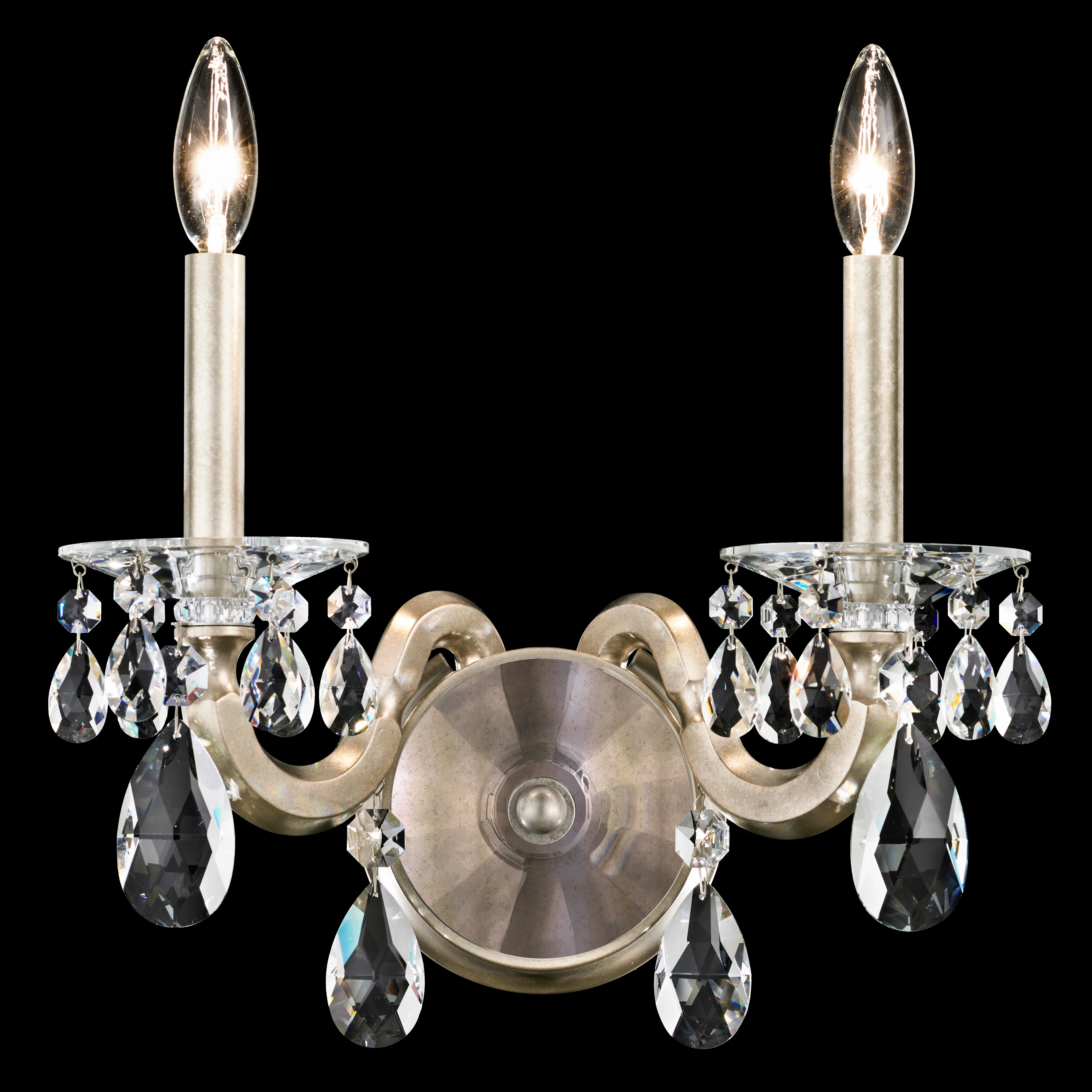 San Marco 2 Light 120V Wall Sconce in Heirloom Gold with Radiance Crystal