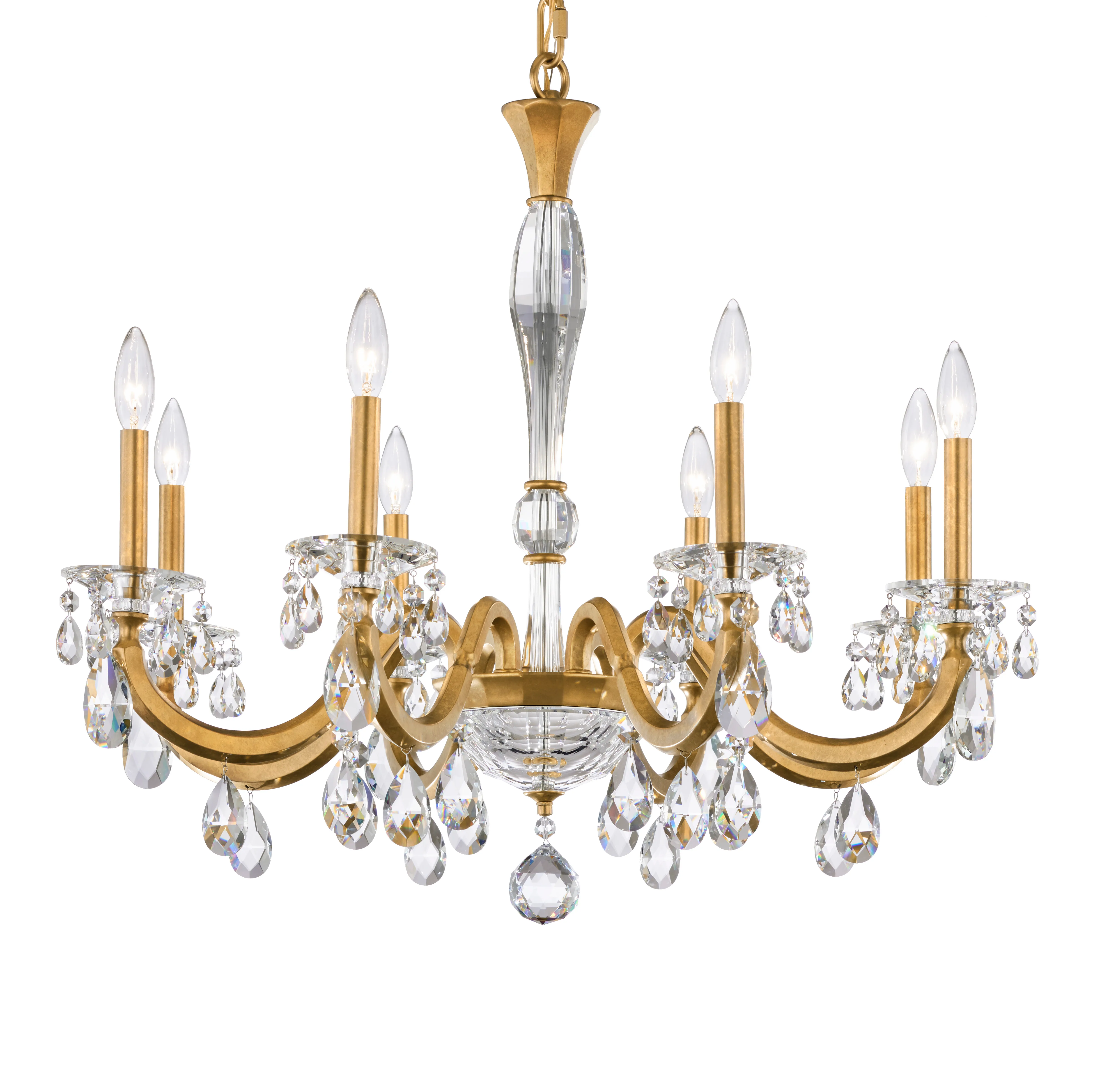 San Marco 8 Light 120V Chandelier in Heirloom Gold with Radiance Crystal
