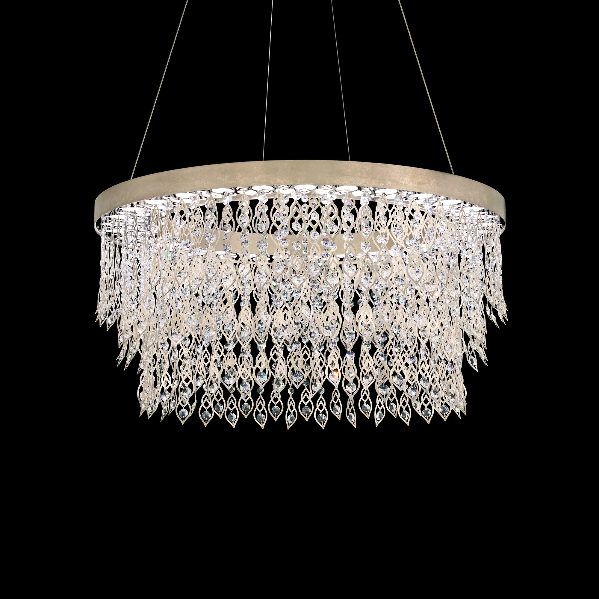 Pavona 36IN LED 120-277V Pendant in Heirloom Gold with Radiance® Crystal