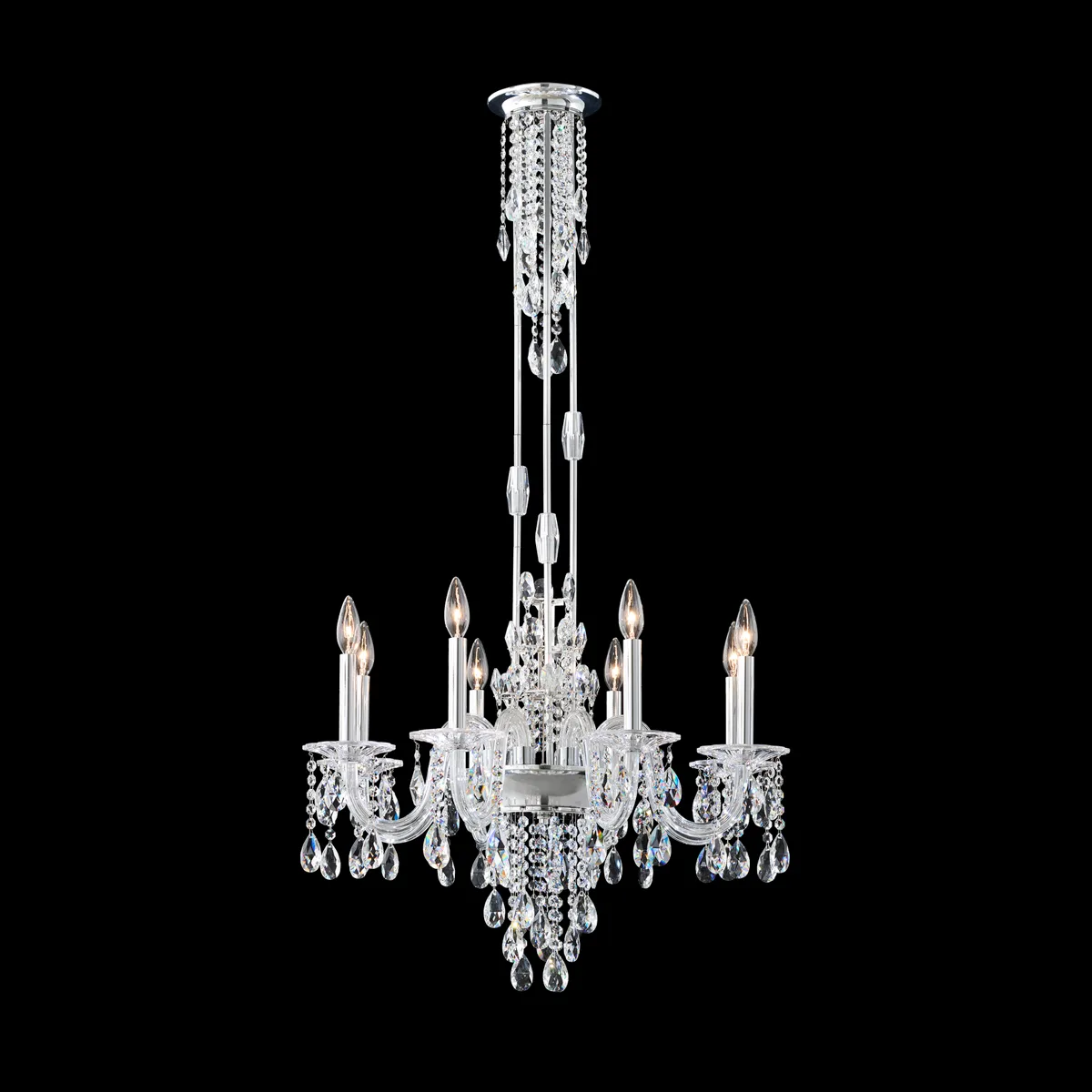Rainier 8 Light 120V Chandelier in Heirloom Gold with Clear Radiance® Crystal