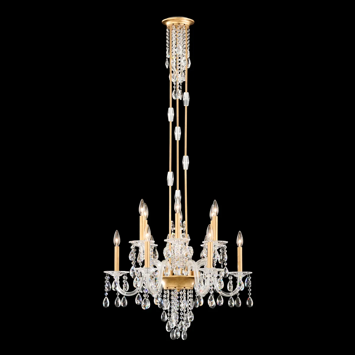Rainier 12 Light 120V Chandelier in Heirloom Gold with Clear Radiance® Crystal