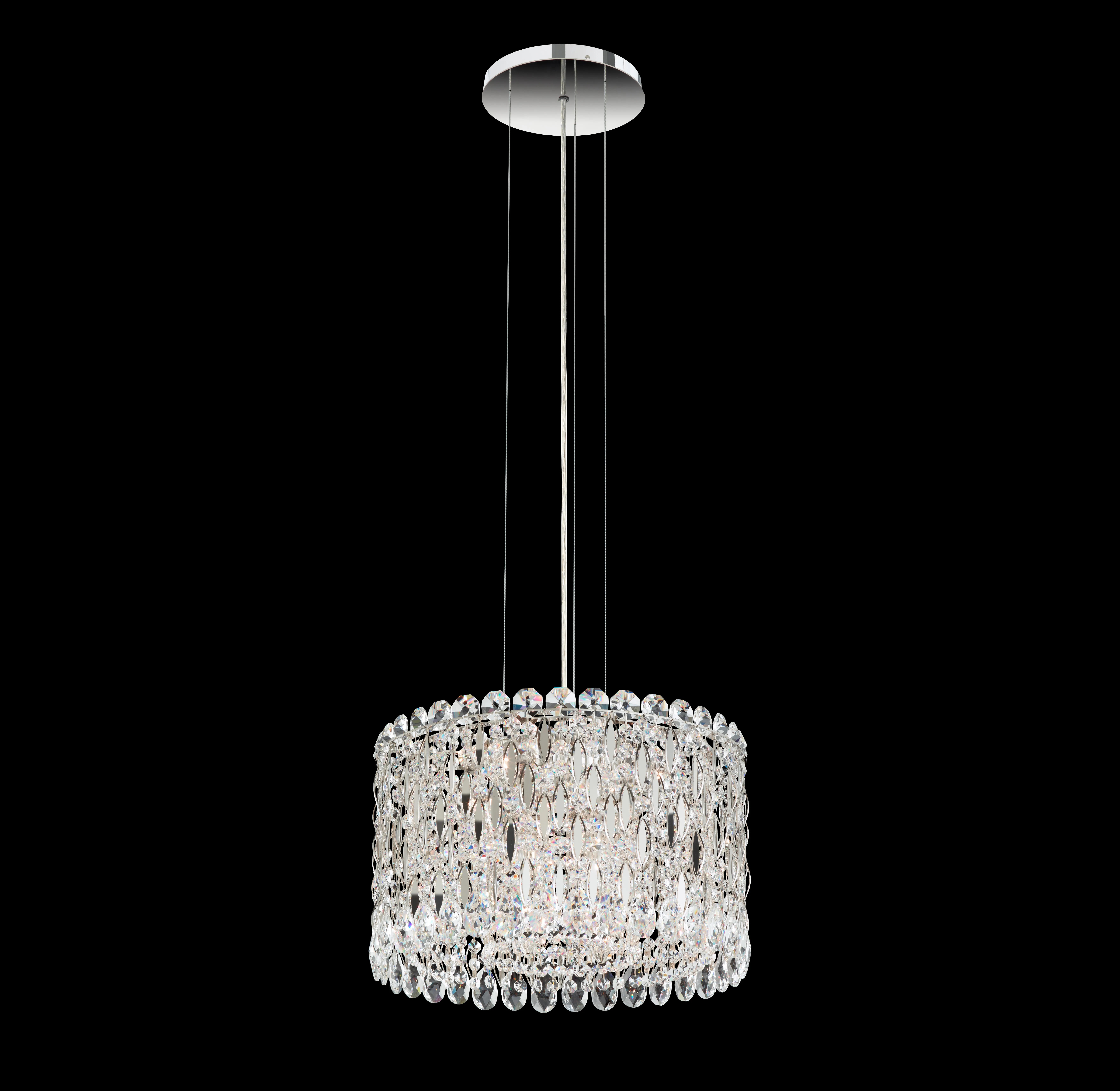 Sarella 8 Light 120V Pendant in White with Heritage Handcut Crystal