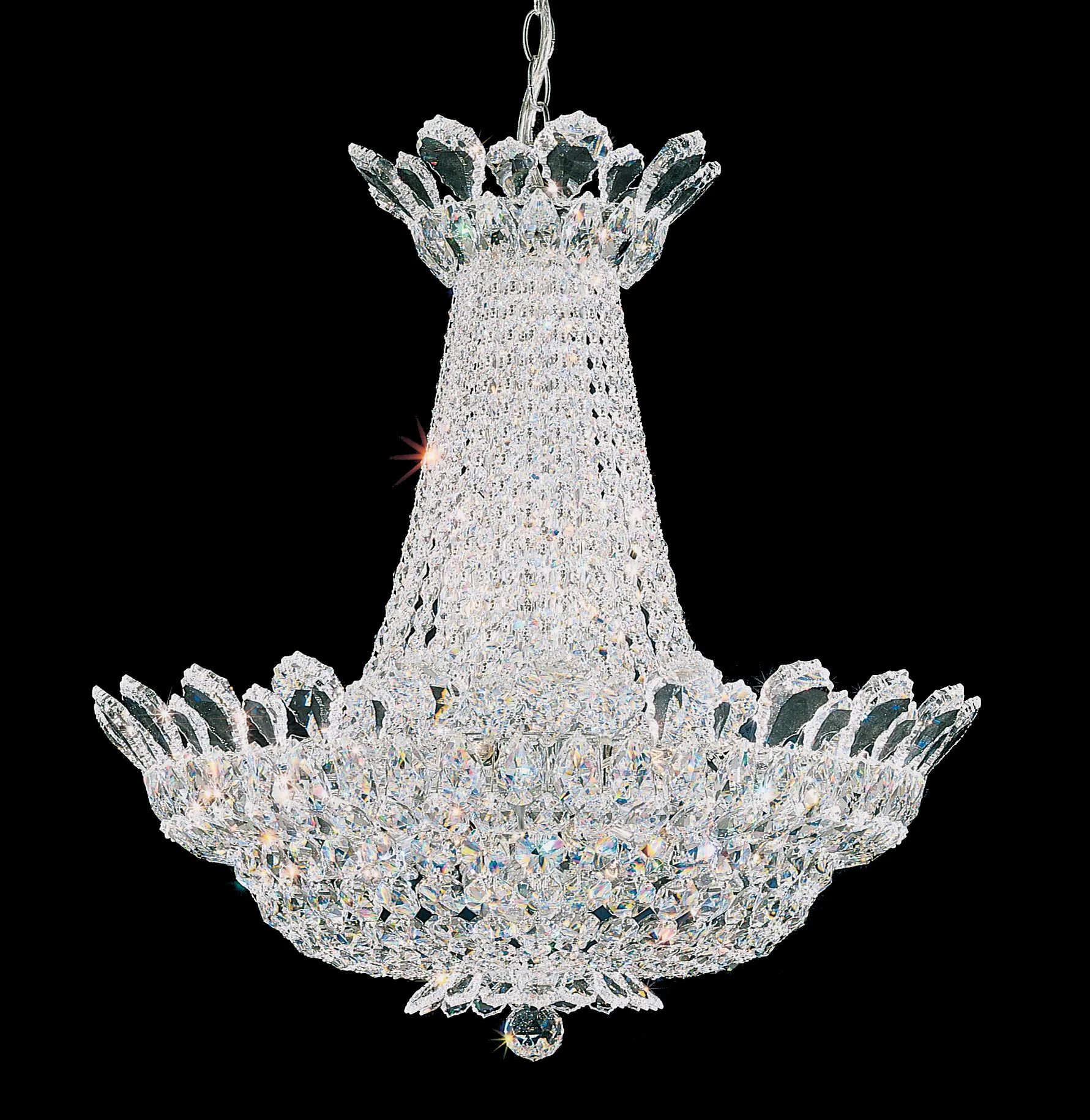Trilliane 24 Light 120V Pendant in Polished Stainless Steel with Heritage Handcut Crystal