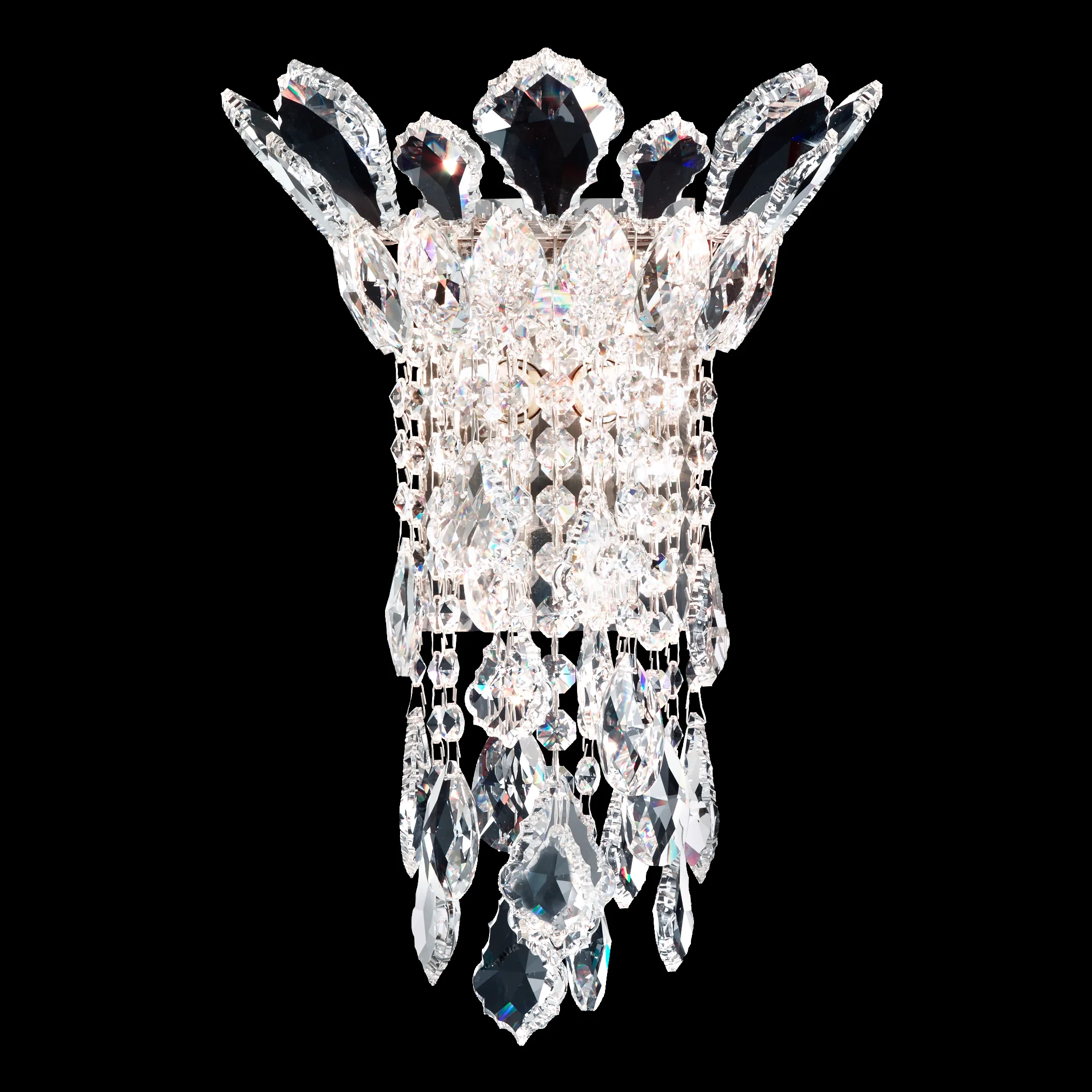 Trilliane Strands 2 Light 120V Wall Sconce in Polished Stainless Steel with Heritage Handcut Crystal