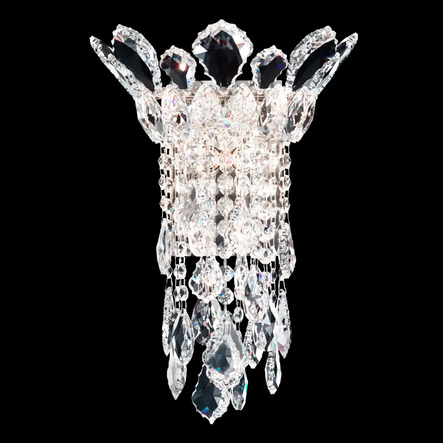 Trilliane Strands 2 Light 120V Wall Sconce in Polished Stainless Steel with Heritage Handcut Crystal