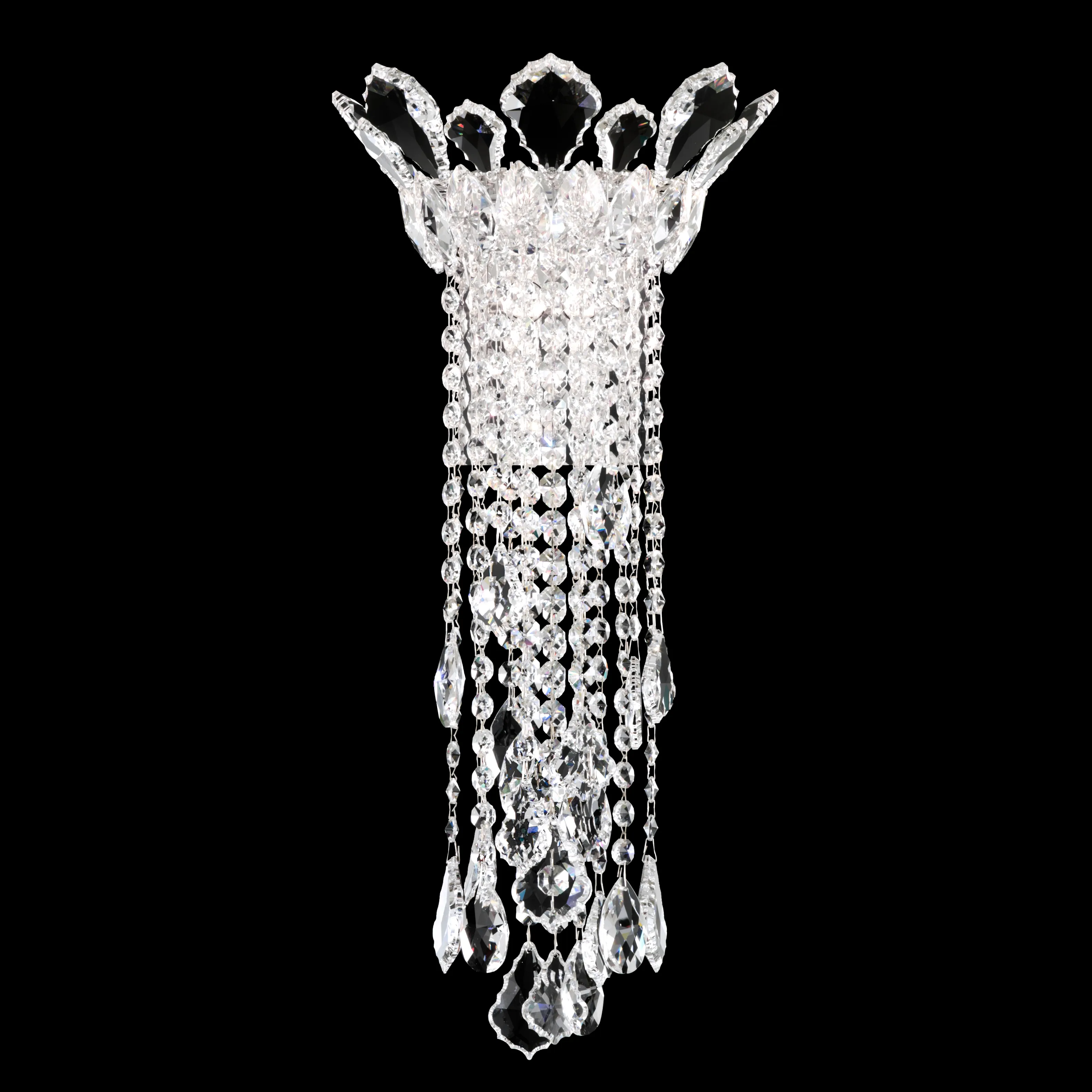 Trilliane Strands 2 Light 120V Wall Sconce in Polished Stainless Steel with Heritage Handcut Crystal