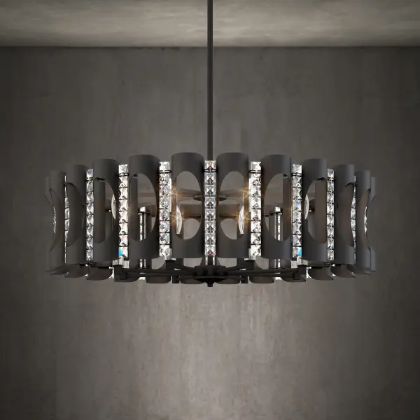 Twilight 8 Light 120V Pendant in Heirloom Gold with Optic Crystal