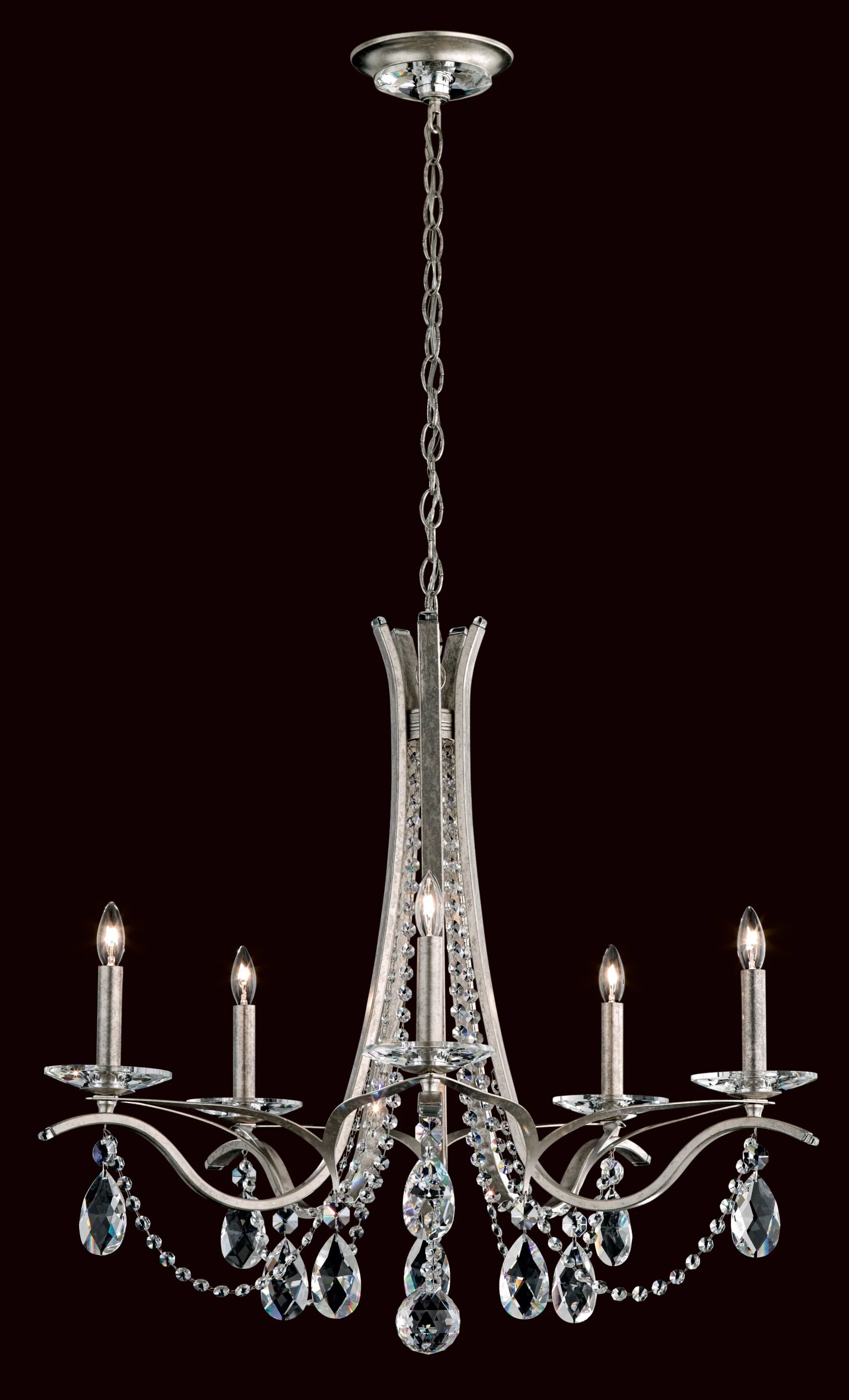 Vesca 5 Light 120V Chandelier in White with Heritage Handcut Crystal