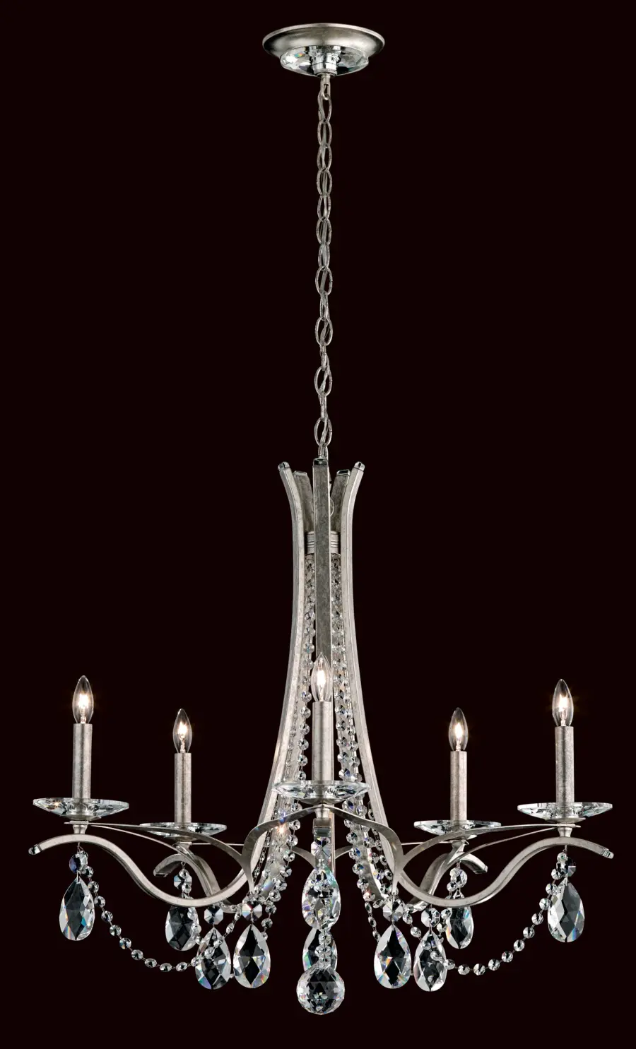 Vesca 5 Light 120V Chandelier in White with Heritage Handcut Crystal