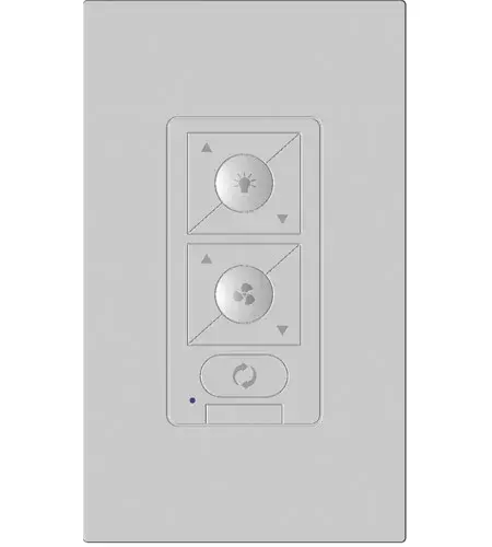 Bluetooth wall switch for local control can be used with WAC Lighting Ceiling Fans. Additional switches are available for 3 or 4 way setup (Part# WC20-WT).