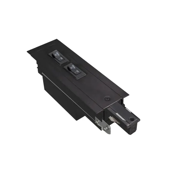 120V 2X1A recessed track limiter (left). Collection: W Track Sub-Brand: WAC Lighting Finish: Black Notes: Wac Lighting W2 Recessed Track Limiter 120V 2X1A Left In Black Width: 2.44" Height: 3.38" Length: 9.31" Weight: 0.02 lb Extension from Wall: 9.31" Number of Bulbs: 1 Maximum Wattage: 120.00 W Light Source: LED Voltage: 120.00 V Country of Origin: China Safety Listing: UL, cUL Safety Rating: UL, cUL LED Manufacturer Warranty: 5 Year Parts Diagram