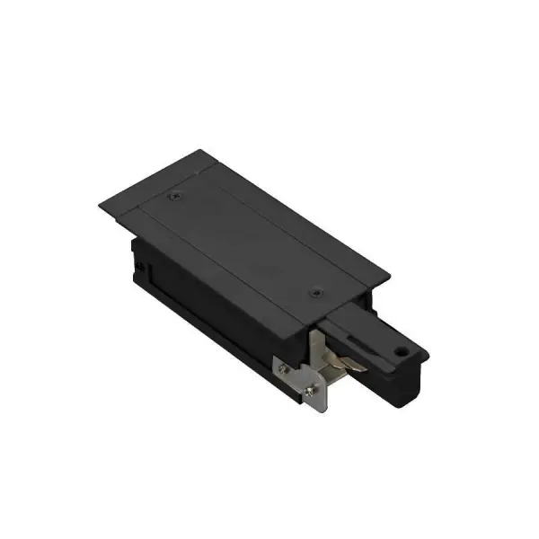 Recessed live end connector for W Track. Collection: W Track Sub-Brand: WAC Lighting Finish: Black Notes: Recessed Live End Connector (Left) In Black Width: 2.44" Height: 1.94" Length: 6.69" Weight: 0.64 lb Extension from Wall: 6.69" Number of Bulbs: 1 Maximum Wattage: 1920.00 W Light Source: LED Voltage: 120.00 V Country of Origin: China Safety Listing: UL, cUL Safety Rating: UL, cUL LED Manufacturer Warranty: 5 Year Parts Diagram
