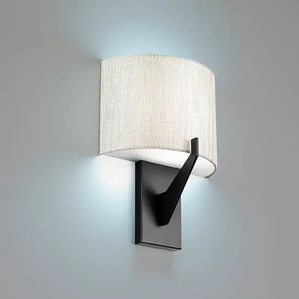 Legendary style without pretense. Effortlessly classy Collection: Fitzgerald Sub-Brand: DweLED Finish: Black Notes: Fitzgerald 8" LED Wall Sconce 3500K In Black Width: 4.13" Height: 11.00" Length: 8.00" Weight: 1.54 lb Extension from Wall: 8.00" Bulbs Included Number of Bulbs: 1 Maximum Wattage: 13.00 W Bulb Type: Module Light Source: LED Light Output: 1100.00 lm Delivered Lumens: 597.00 lm Color Temperature: 3500 K CRI: 90 Dimmable Rated Average Life: 54000 Voltage: 120.00 V Material: Aluminum body, fabric diffuser Country of Origin: China Safety Listing: ETL, cETL LED Manufacturer Warranty: 5 year