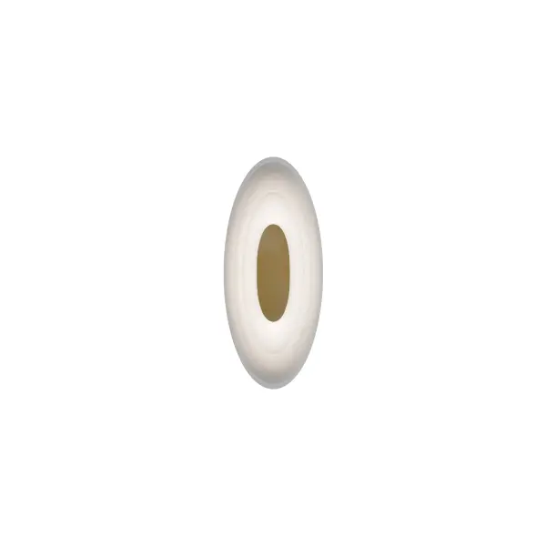 A smooth, layered design of concentric rings frames a crisp central circle. Its low-profile construction minimizes bright horizontal glare while creating a gentle wall wash around the inner plate.