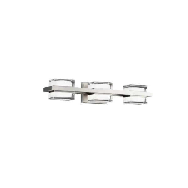 Smoothly opulent. Thick-walled shades offer beautifully diffuse illumination. The frame’s elegant lines draw attention to its glass blocks, fashioning a statement of luxury for your bath.