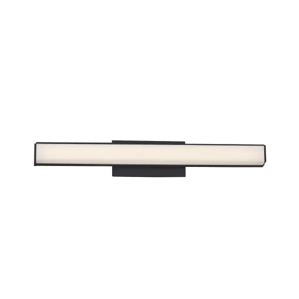 A beautiful bar of pure LED light radiates through the co-extruded acrylic diffuser for brighter illumination, and an adjustable back plate adds versatility to this design's many attributes. It's a clean modern sconce anywhere you mount it. Collection: Brink Sub-Brand: DweLED Finish: Brushed Black Notes: Brink 18" LED Bath & Wall Light 3500K In Brushed Black Width: 2.75" Height: 3.00" Length: 18.00" Weight: 2.76 lb Extension from Wall: 18.00" Bulbs Included Number of Bulbs: 1 Maximum Wattage: 16.00 W Bulb Type: Module Bulb Base: LED Module Light Source: LED Light Output: 1330.00 lm Delivered Lumens: 1115.00 lm Color Temperature: 3500 K CRI: 90 Dimmable Rated Average Life: 85000 Voltage: 120.00 V Material: Aluminum hardware with co-extruded acrylic diffuser Country of Origin: China Safety Listing: ETL, cETL Safety Rating: ETL, cETL LED Manufacturer Warranty: 5 Year Functional, 2 Year Finish Parts Diagram