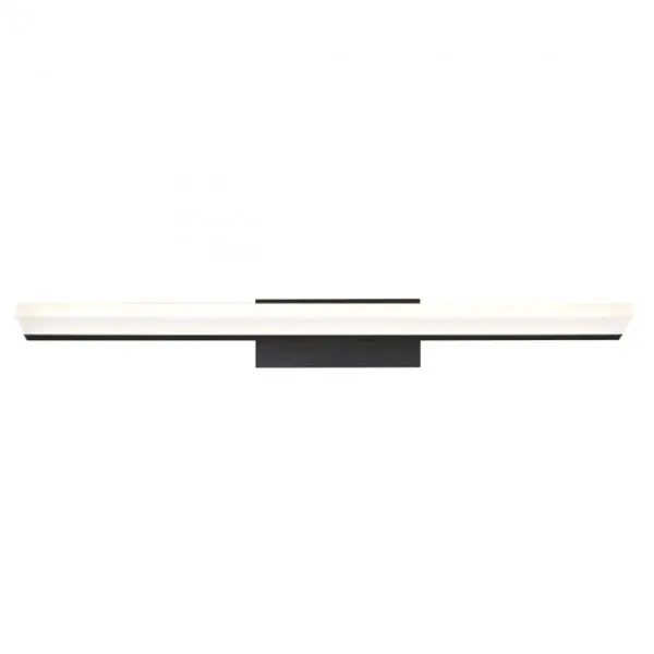 Designed to fit into today's distinctive bathrooms. Level features a sleek acrylic shade and a rich finish. Sure to enhance a variety of transitional bathrooms and powder rooms with a clean look and balanced, consistent illumination. Collection: Level Sub-Brand: DweLED Finish: Brushed Black Notes: Level 24" LED Bath & Wall Light 3500K In Black Width: 5.00" Height: 3.00" Length: 25.00" Weight: 3.97 lb Extension from Wall: 25.00" Bulbs Included Number of Bulbs: 1 Maximum Wattage: 21.00 W Bulb Type: Module Bulb Base: LED Module Light Source: LED Light Output: 1735.00 lm Delivered Lumens: 1255.00 lm Color Temperature: 3500 K CRI: 90 Dimmable Rated Average Life: 54000 Voltage: 120.00 V Material: Aluminum body with thin frosted acrylic diffuser Country of Origin: China Safety Listing: ETL, cETL Safety Rating: ETL, cETL LED Manufacturer Warranty: 5 Year Functional, 2 Year Finish Parts Diagram