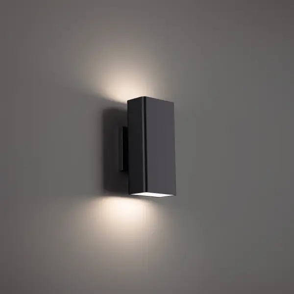 Precision, framed. A sleek design with sophisticated up and downward illumination. Collection: Edgey Sub-Brand: DweLED Finish: Black Notes: Edgey 10" LED Bath & Wall Light 4000K In Black Width: 2.75" Height: 10.00" Length: 4.75" Weight: 0.02 lb Extension from Wall: 4.75" Bulbs Included Number of Bulbs: 1 Maximum Wattage: 13.00 W Bulb Type: Module Light Source: LED Light Output: 765.00 lm Delivered Lumens: 313.00 lm Color Temperature: 4000 K CRI: 90 Dimmable Rated Average Life: 60000 Voltage: 120.00 V Material: Aluminum body with glass diffuser Country of Origin: China Safety Listing: ETL, cETL LED Manufacturer Warranty: 5 year
