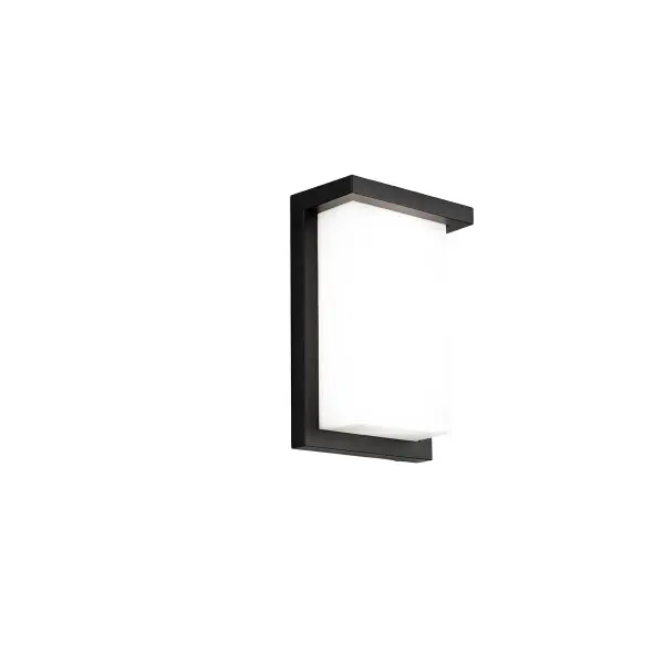 The Vega LED Indoor/Outdoor Wall Sconce is a simple rectangular form featuring an F-1 UV stabilized acrylic shade suitable for both indoors or outdoor applications. This energy efficient illumination will provide ample lighting for a hallway or outdoor space. This fixture utilizes an integrated LED light source, a modern and energy efficient lighting alternative. Collection: Vega Finish: Black Width: 3.38" Height: 9.00" Length: 6.00" Weight: 2.54 lb Extension from Wall: 6.00" Bulbs Included Number of Bulbs: 1 Maximum Wattage: 13.00 W Bulb Type: Module Light Source: LED Delivered Lumens: 665.00 lm Color Temperature: 2700 K CRI: 90 Dimmable Rated Average Life: 50000 Voltage: 120.00 V Material: Die-cast aluminum with acrylic diffuser Country of Origin: China Safety Listing: ETL, cETL LED Manufacturer Warranty: 5 year