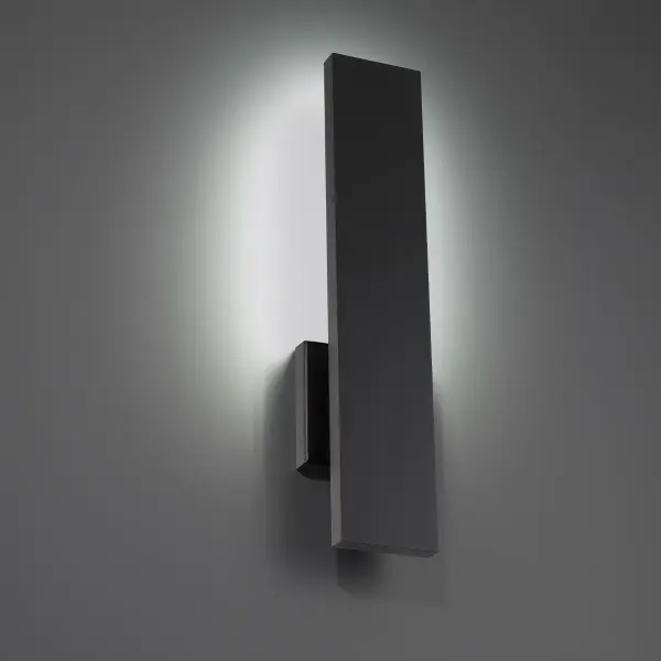 Majestic, keen and sharp. A signature silhouette. Collection: Stag Sub-Brand: DweLED Finish: Black Notes: Stag 18" LED Outdoor Wall Sconce Light 3500K In Black Width: 2.50" Height: 18.00" Length: 4.50" Weight: 5.12 lb Extension from Wall: 4.50" Bulbs Included Number of Bulbs: 1 Maximum Wattage: 16.00 W Bulb Type: Module Light Source: LED Light Output: 1424.00 lm Delivered Lumens: 883.00 lm Color Temperature: 3500 K CRI: 90 Dimmable Rated Average Life: 54000 Voltage: 120.00 V Material: Aluminum body, frosted glass diffuser Country of Origin: China Safety Listing: ETL, cETL LED Manufacturer Warranty: 5 year